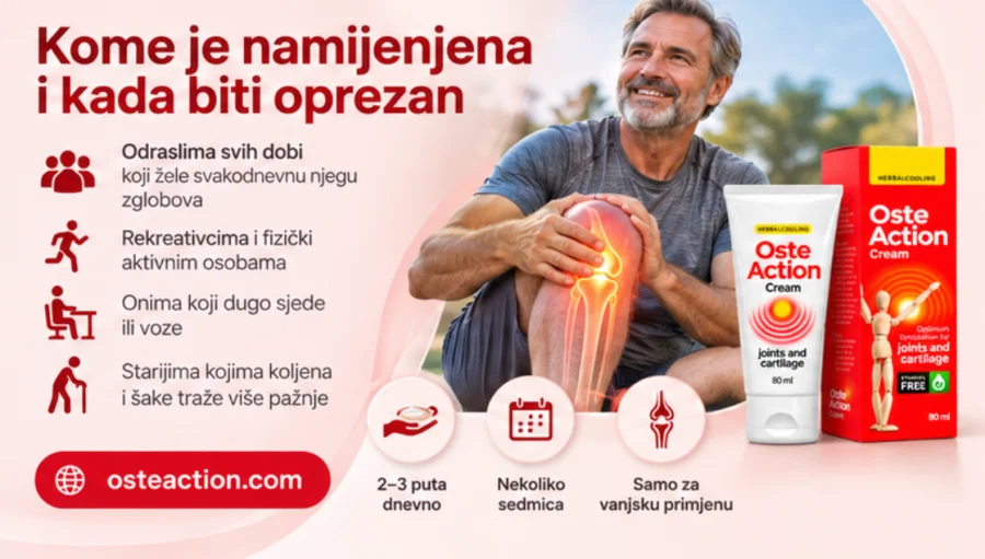 Oste Action — test kreme na unutrašnjoj strani podlaktice